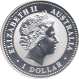 2001 ONE DOLLAR KOOKABURRA SILVER PROOF - SILVER WORLD COINS - Cambridgeshire Coins