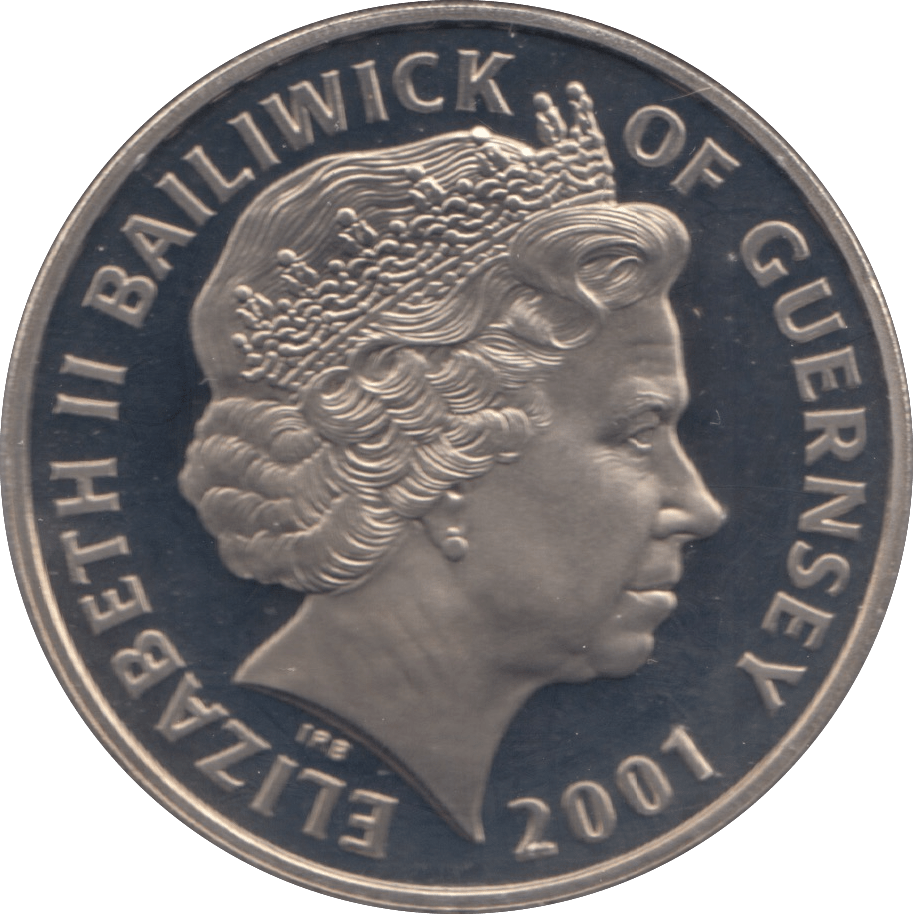 2001 PROOF FIVE POUNDS COIN GUERNSEY - WORLD COINS - Cambridgeshire Coins