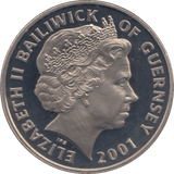 2001 PROOF FIVE POUNDS COIN GUERNSEY - WORLD COINS - Cambridgeshire Coins