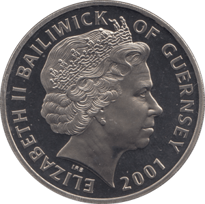 2001 PROOF FIVE POUNDS GUERNSEY - WORLD COINS - Cambridgeshire Coins