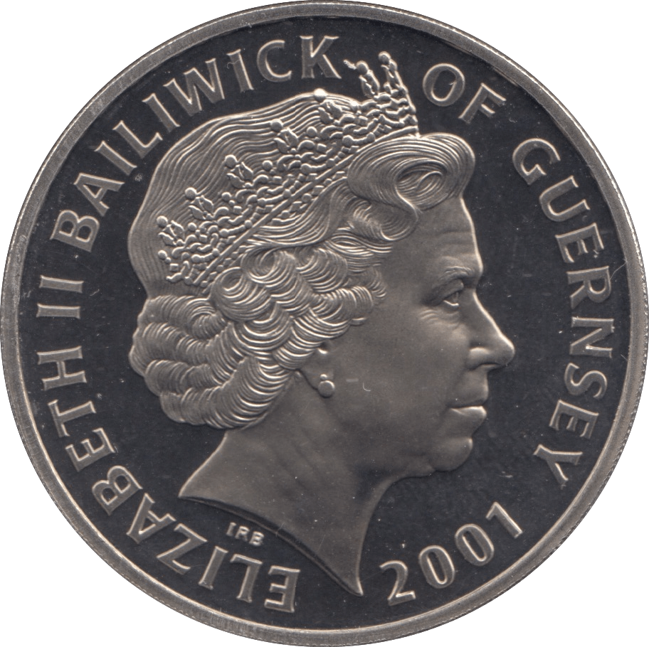 2001 PROOF FIVE POUNDS GUERNSEY - WORLD COINS - Cambridgeshire Coins