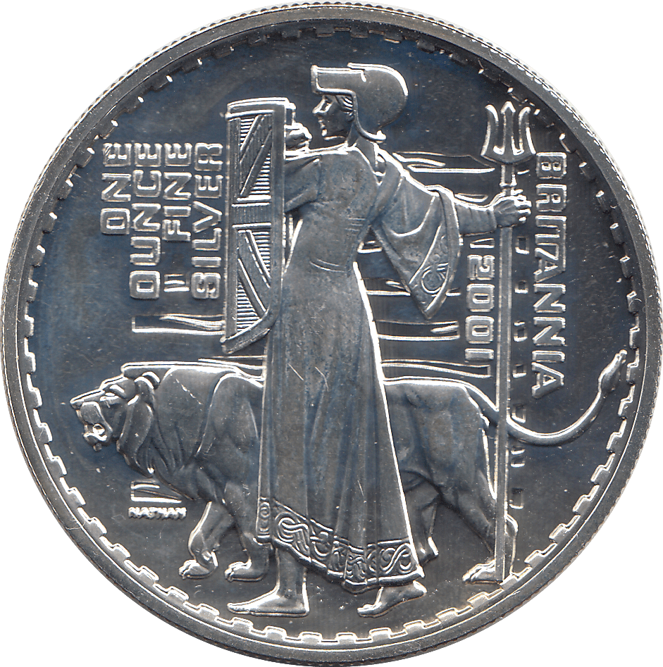 2001 SILVER BRITANNIA ONE OUNCE TWO POUNDS ( BU ) - SILVER BRITANNIA - Cambridgeshire Coins