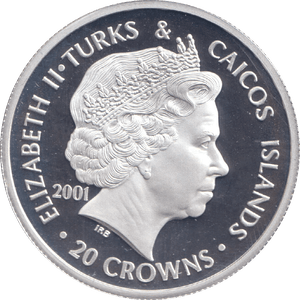 2001 SILVER PROOF 20 CROWN KING EDWARD I - SILVER WORLD COINS - Cambridgeshire Coins