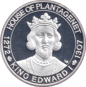 2001 SILVER PROOF 20 CROWN KING EDWARD I - SILVER WORLD COINS - Cambridgeshire Coins