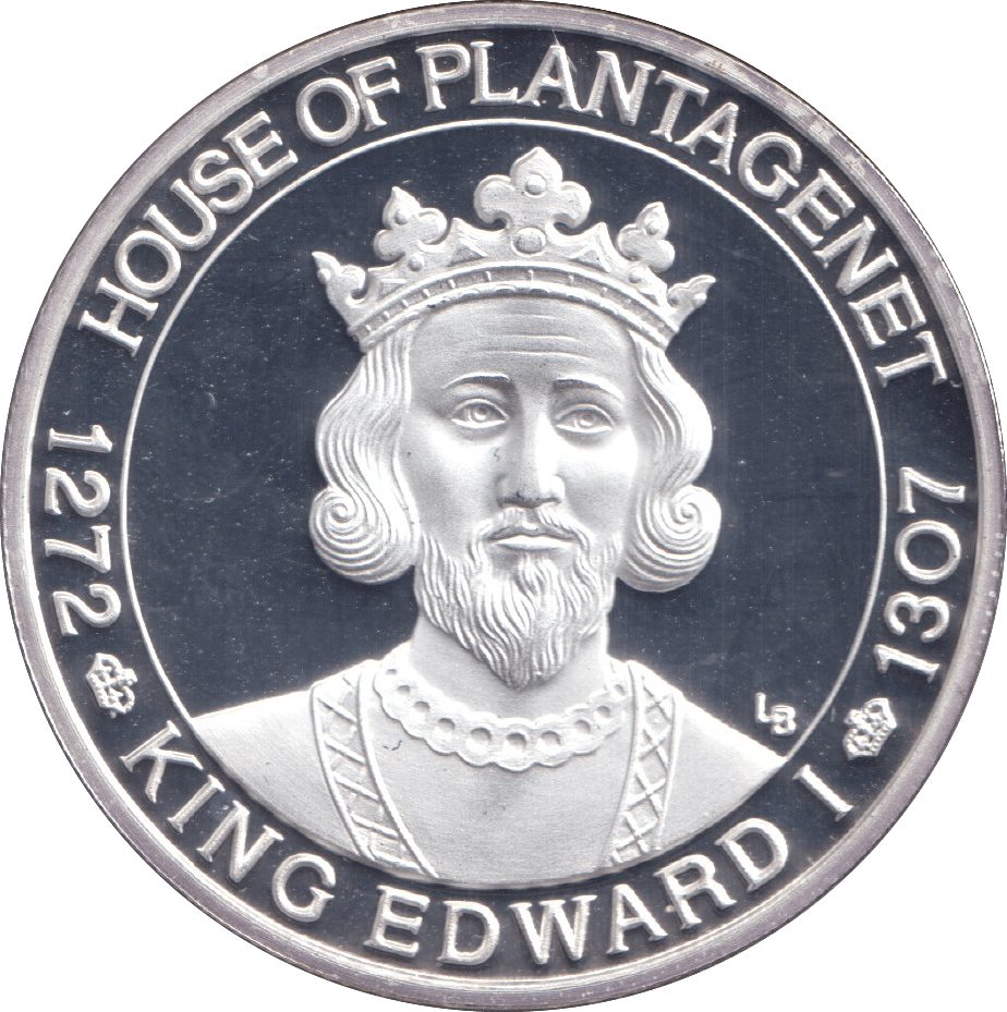 2001 SILVER PROOF 20 CROWN KING EDWARD I - SILVER WORLD COINS - Cambridgeshire Coins