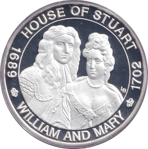 2001 SILVER PROOF 20 CROWN WILLIAM AND MARY - SILVER WORLD COINS - Cambridgeshire Coins