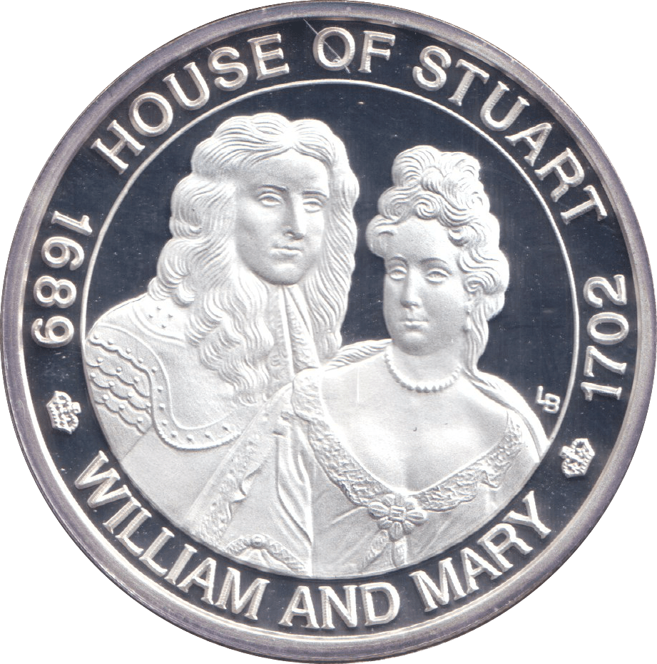 2001 SILVER PROOF 20 CROWN WILLIAM AND MARY - SILVER WORLD COINS - Cambridgeshire Coins
