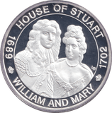 2001 SILVER PROOF 20 CROWN WILLIAM AND MARY - SILVER WORLD COINS - Cambridgeshire Coins