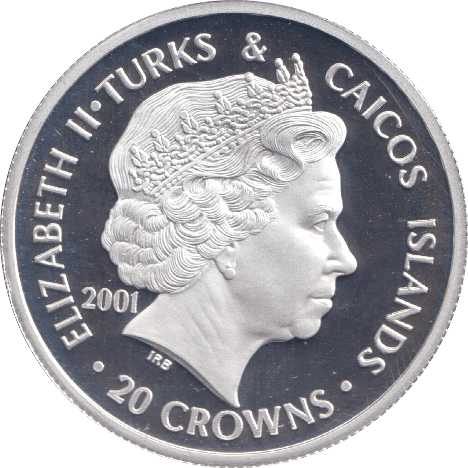 2001 SILVER PROOF 20 CROWN WILLIAM AND MARY - SILVER WORLD COINS - Cambridgeshire Coins