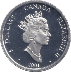 2001 SILVER PROOF 5 DOLLAR CANADA - SILVER WORLD COINS - Cambridgeshire Coins