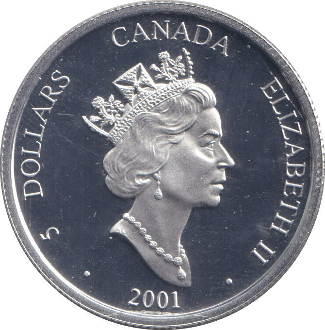 2001 SILVER PROOF 5 DOLLAR CANADA - SILVER WORLD COINS - Cambridgeshire Coins
