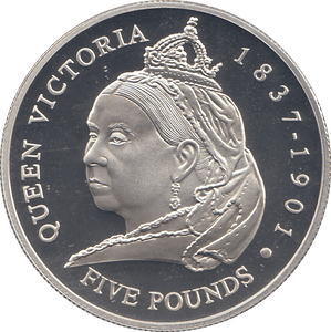 2001 SILVER PROOF 5 POUNDS QUEEN VICTORIA - WORLD COINS - Cambridgeshire Coins