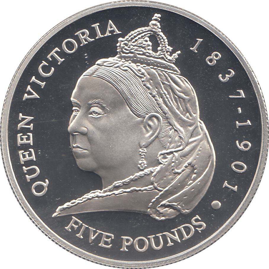 2001 SILVER PROOF 5 POUNDS QUEEN VICTORIA - WORLD COINS - Cambridgeshire Coins