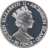 2001 SILVER PROOF FIFTY PENCE QUEEN VICTORIA ASCENSION ISLANDS - SILVER WORLD COINS - Cambridgeshire Coins