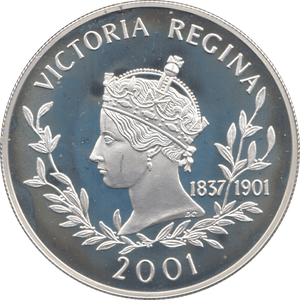 2001 SILVER PROOF FIFTY PENCE QUEEN VICTORIA FALKLAND ISLANDS - WORLD COINS - Cambridgeshire Coins