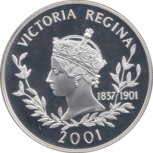 2001 SILVER PROOF FIFTY PENCE QUEEN VICTORIA FALKLAND ISLANDS - WORLD COINS - Cambridgeshire Coins