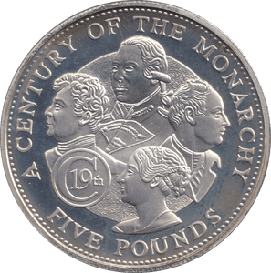 2001 SILVER PROOF FIVE POUND CENTURY OF MONARCHY - SILVER WORLD COINS - Cambridgeshire Coins