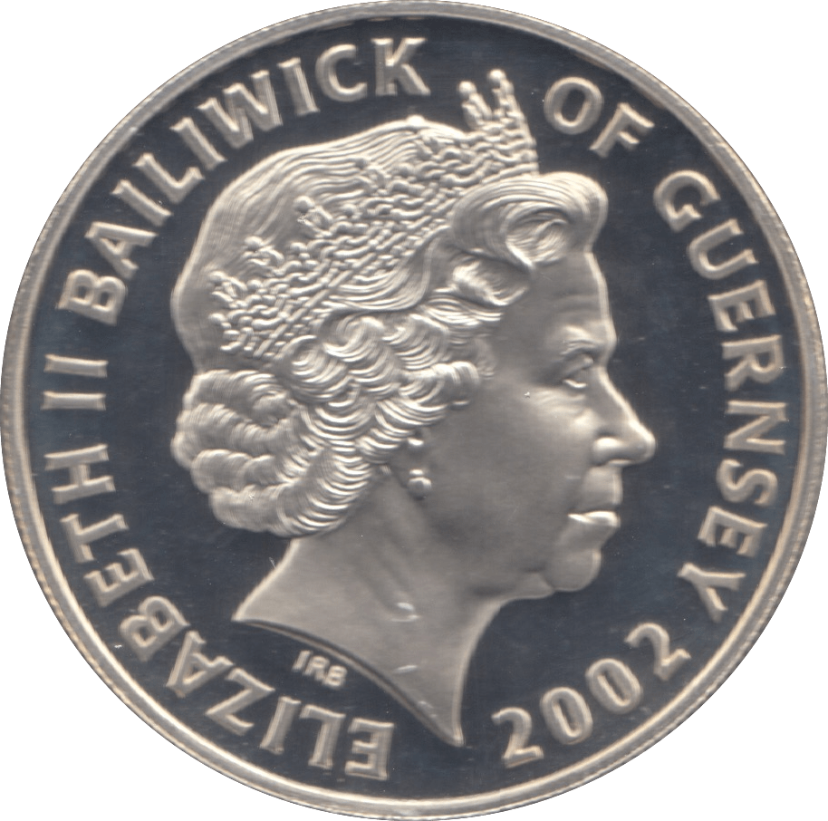 2001 SILVER PROOF FIVE POUNDS GUERNSEY - SILVER WORLD COINS - Cambridgeshire Coins