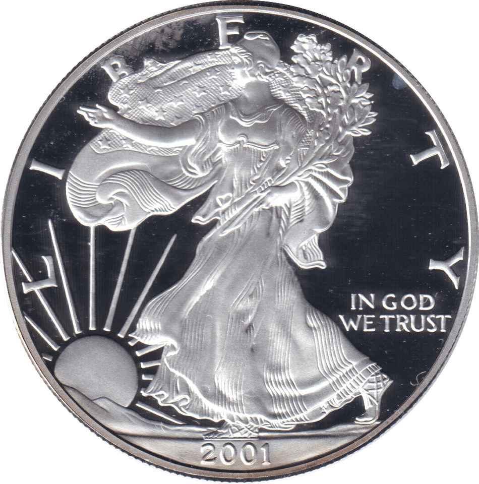 2001 SILVER PROOF LIBERTY DOLLAR USA 1 - SILVER WORLD COINS - Cambridgeshire Coins