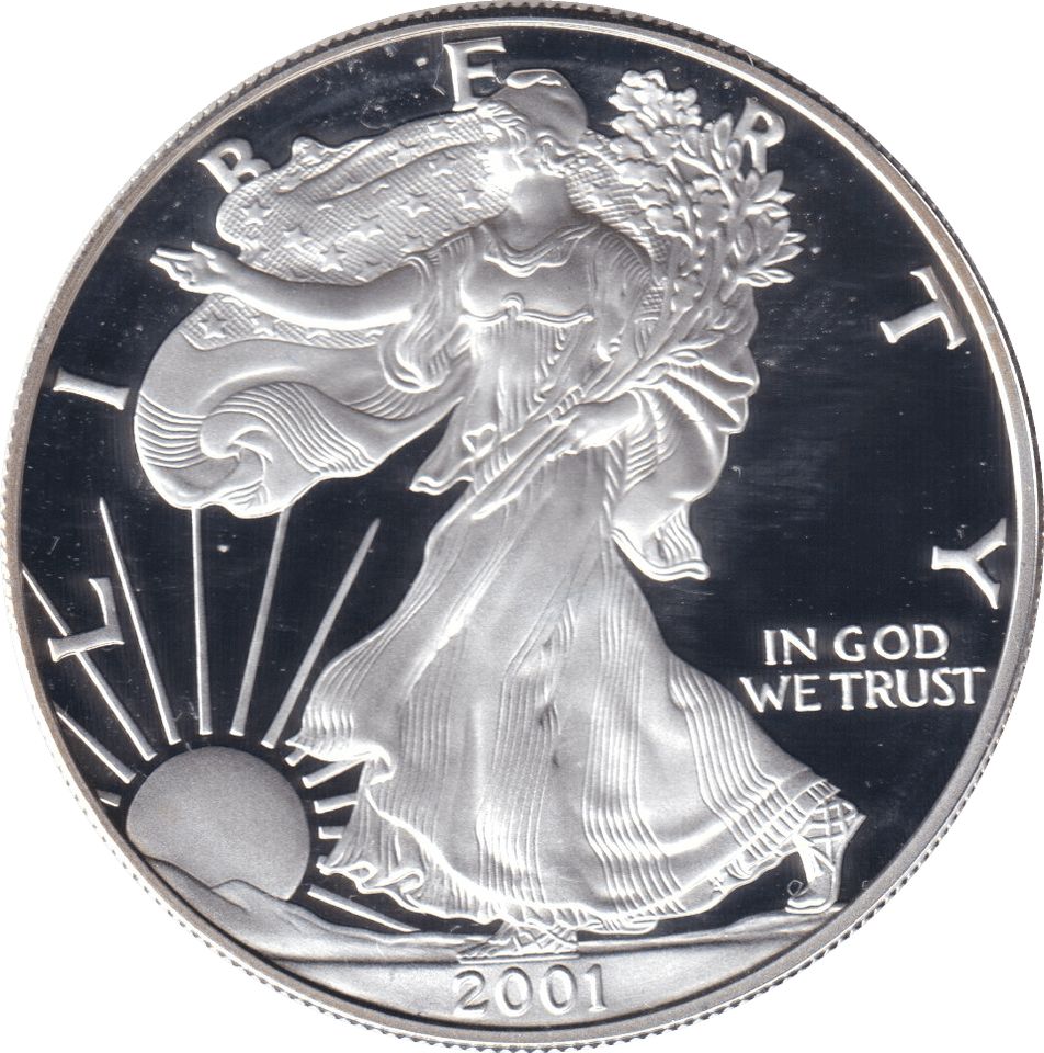 2001 SILVER PROOF LIBERTY DOLLAR USA - SILVER WORLD COINS - Cambridgeshire Coins