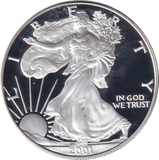 2001 SILVER PROOF LIBERTY DOLLAR USA - SILVER WORLD COINS - Cambridgeshire Coins