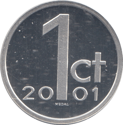 2001 SILVER PROOF NETHERLAND ONE CENT - SILVER WORLD COINS - Cambridgeshire Coins