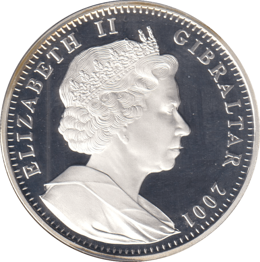 2001 SILVER PROOF ONE CROWN GIBRALTAR - WORLD COINS - Cambridgeshire Coins