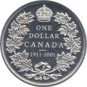 2001 SILVER PROOF ONE DOLLAR COIN CANADA - SILVER WORLD COINS - Cambridgeshire Coins