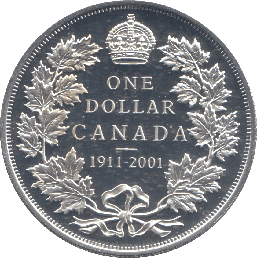 2001 SILVER PROOF ONE DOLLAR COIN CANADA - SILVER WORLD COINS - Cambridgeshire Coins