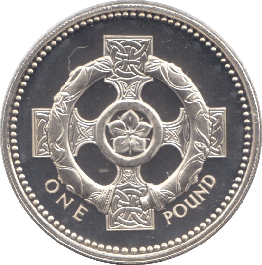 2001 SILVER PROOF ONE POUND NORTHERN IRELAND CELTIC CROSS - SILVER WORLD COINS - Cambridgeshire Coins