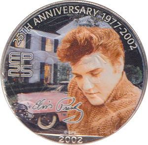 2002 1 OZ SILVER DOLLAR ELVIS PRESLEY - WORLD COINS - Cambridgeshire Coins