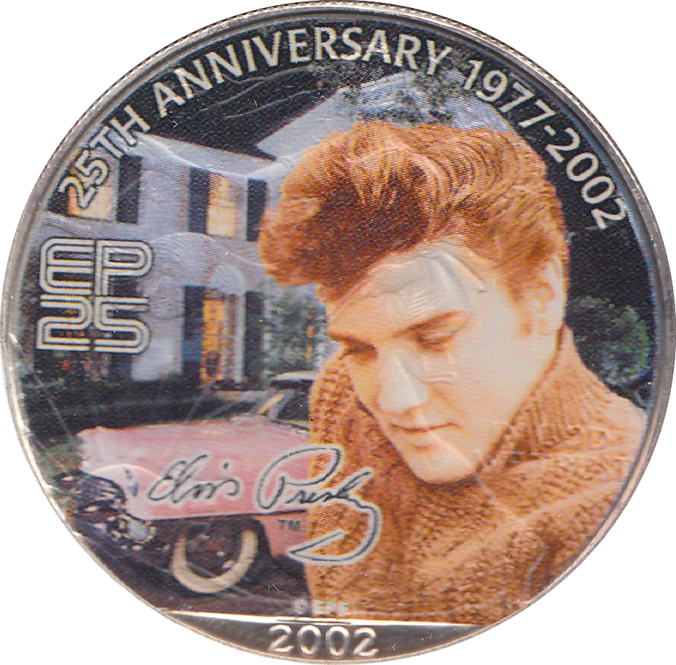 2002 1 OZ SILVER DOLLAR ELVIS PRESLEY - WORLD COINS - Cambridgeshire Coins