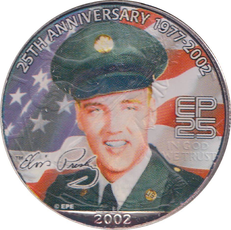 2002 1 OZ SILVER DOLLAR ELVIS PRESLEY - WORLD COINS - Cambridgeshire Coins