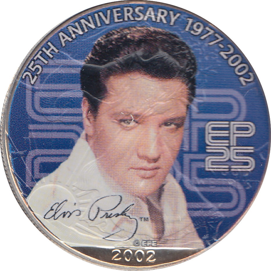 2002 1 OZ SILVER DOLLAR ELVIS PRESLEY - WORLD COINS - Cambridgeshire Coins