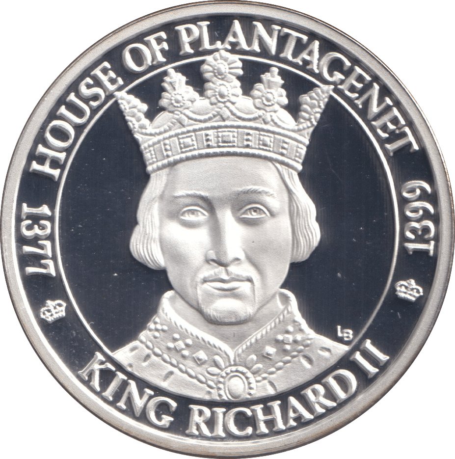 2002 20 CROWNS SILVER PROOF KING RICHARD II - WOR - Cambridgeshire Coins