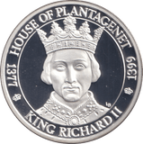 2002 20 CROWNS SILVER PROOF KING RICHARD II - WOR - Cambridgeshire Coins