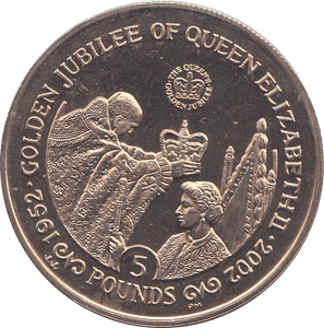 2002 5 POUNDS GOLDEN JUBILEE QUEEN ELIZABETH II ( BU ) - WORLD COINS - Cambridgeshire Coins