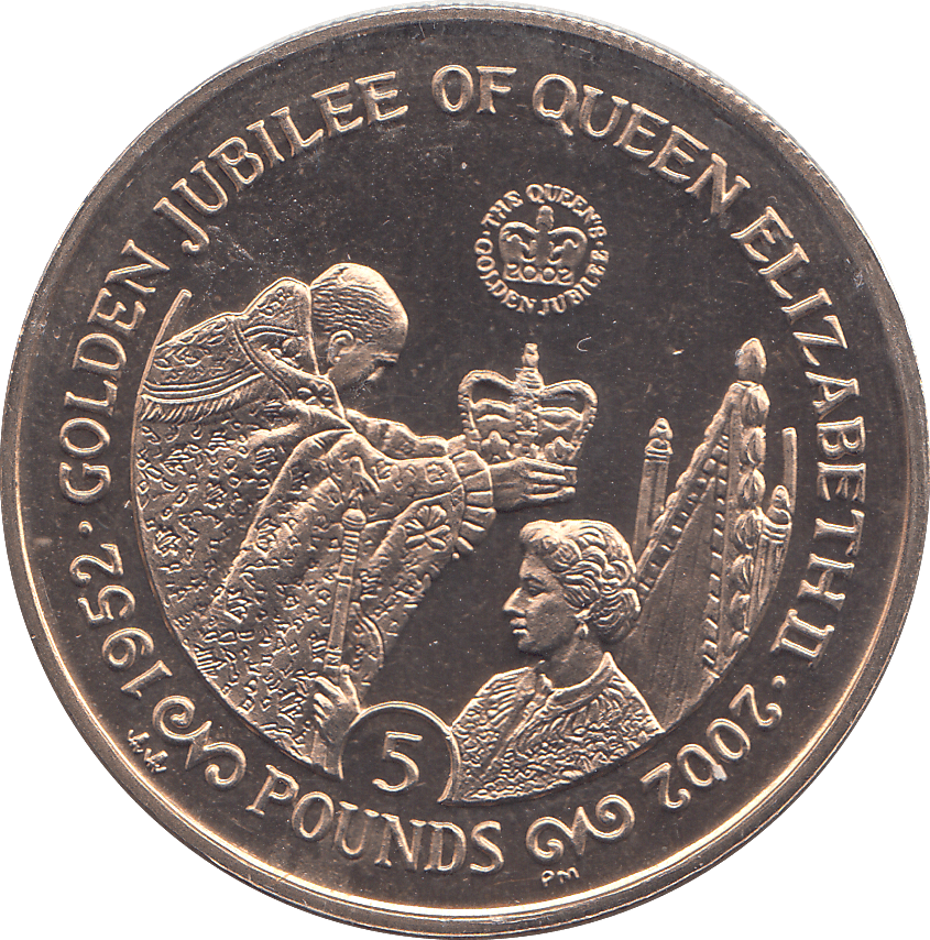 2002 5 POUNDS GOLDEN JUBILEE QUEEN ELIZABETH II ( BU ) - WORLD COINS - Cambridgeshire Coins