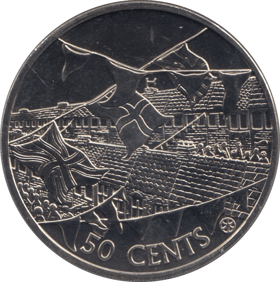 2002 50 CENTS LIBERATION COIN COOK ISLANDS F120 - CROWN - Cambridgeshire Coins