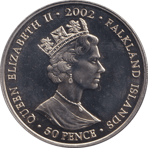 2002 50 PENCE FALKLAND ISLANDS - THE GOLDEN JUBILEE 1 - WORLD COINS - Cambridgeshire Coins
