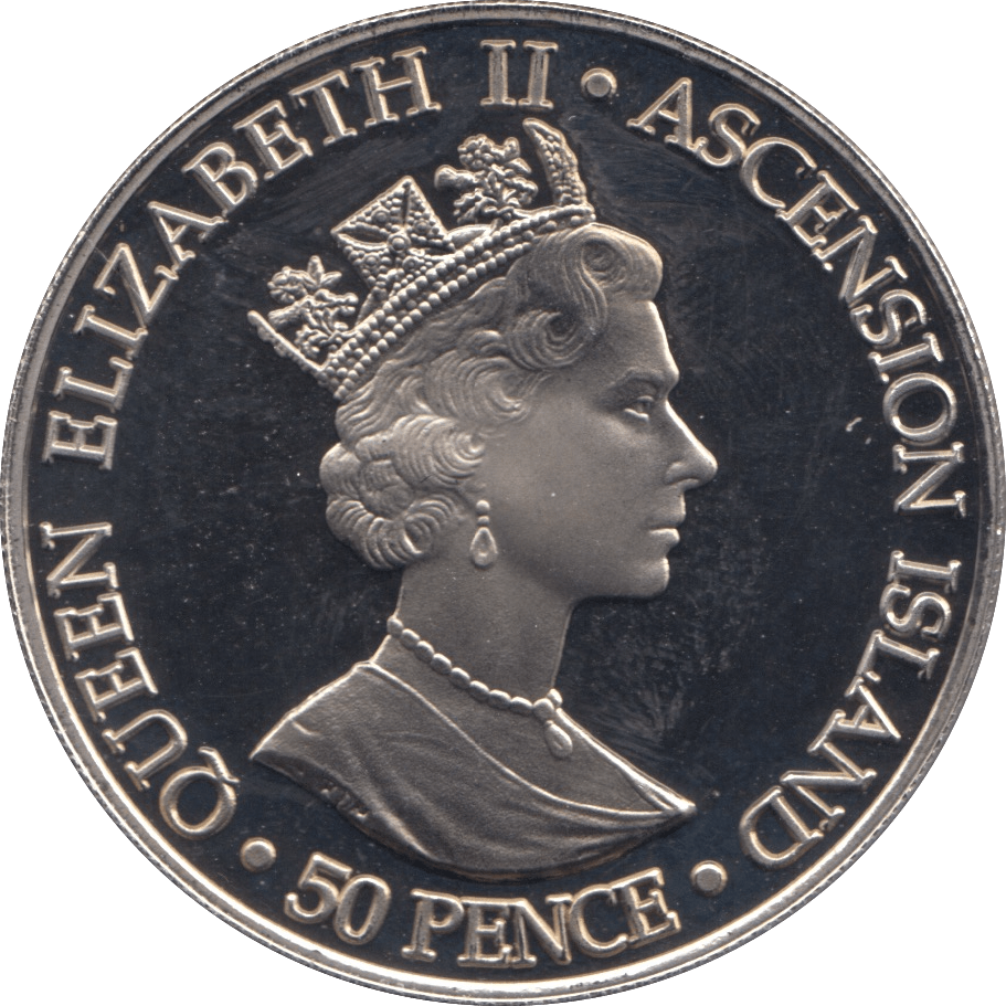 2002 50 PENCE GOD SAVE THE QUEEN COIN ASCENSION ISLANDS F121 - CROWN - Cambridgeshire Coins