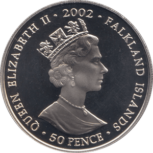 2002 50 PENCE GOLDEN JUBILEE COIN FALKLAND ISLANDS F122 - CROWN - Cambridgeshire Coins