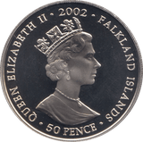2002 50 PENCE GOLDEN JUBILEE COIN FALKLAND ISLANDS F122 - CROWN - Cambridgeshire Coins