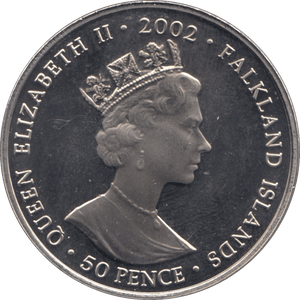 2002 50 PENCE GOLDEN JUBILEE COIN FALKLAND ISLANDS F580 - WORLD COINS - Cambridgeshire Coins