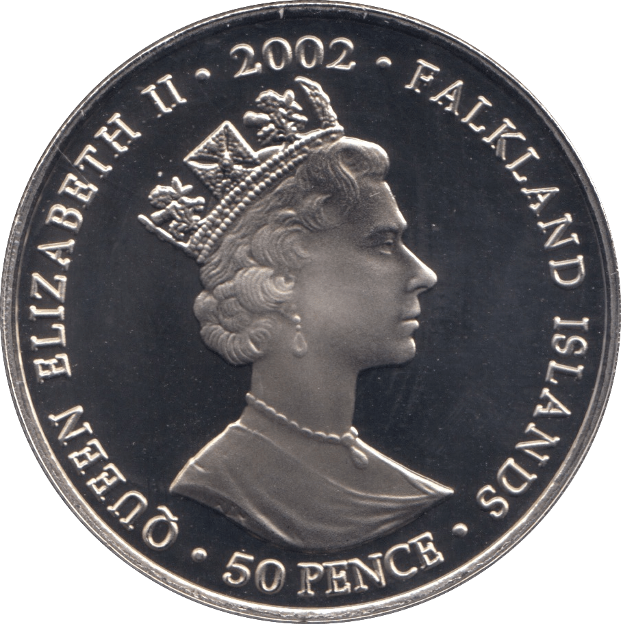 2002 50 PENCE QUEEN ELIZABETH GOLDEN JUBILEE FALKLAND ISLANDS F128 - CROWN - Cambridgeshire Coins