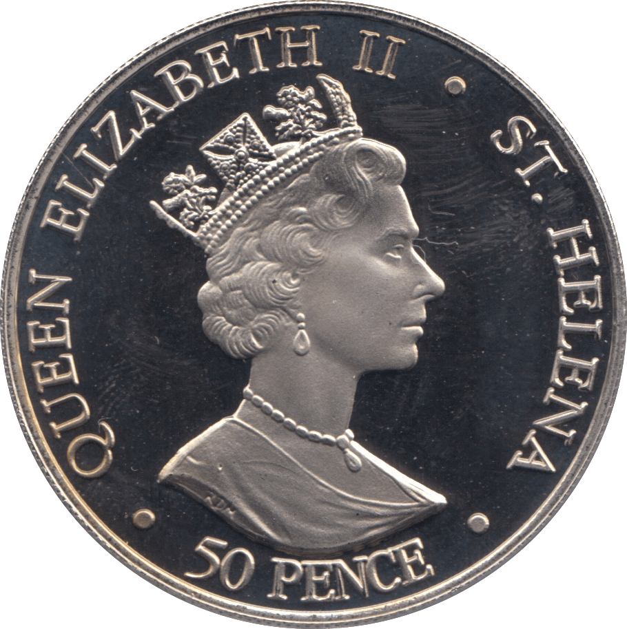 2002 50 PENCE QUEEN ELIZABETH GOLDEN JUBILEE ST. HELENA F566 - WORLD COINS - Cambridgeshire Coins