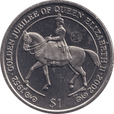 2002 BU ONE DOLLAR QUEEN ELIZABETH GOLDEN JUBILEE - WORLD COINS - Cambridgeshire Coins