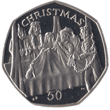 2002 CHRISTMAS 50P SCROOGE ISLE OF MAN ( PROOF ) 'BB' - 50P CHRISTMAS COINS - Cambridgeshire Coins