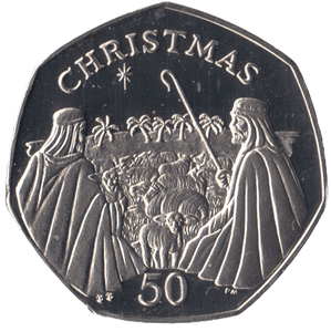 2002 CHRISTMAS 50P WISE MEN GIBRALTAR ( PROOF ) 'BB' - 50P CHRISTMAS COINS - Cambridgeshire Coins
