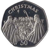 2002 CHRISTMAS 50P WISE MEN GIBRALTAR ( PROOF ) 'BB' - 50P CHRISTMAS COINS - Cambridgeshire Coins